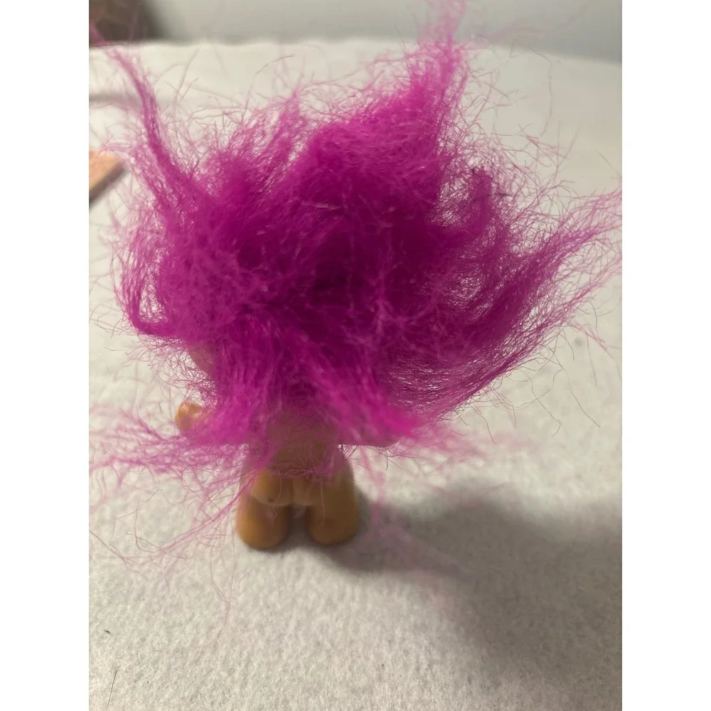 Mini Troll Doll Purple Hair Vintage Toy Collectible Nostalgia